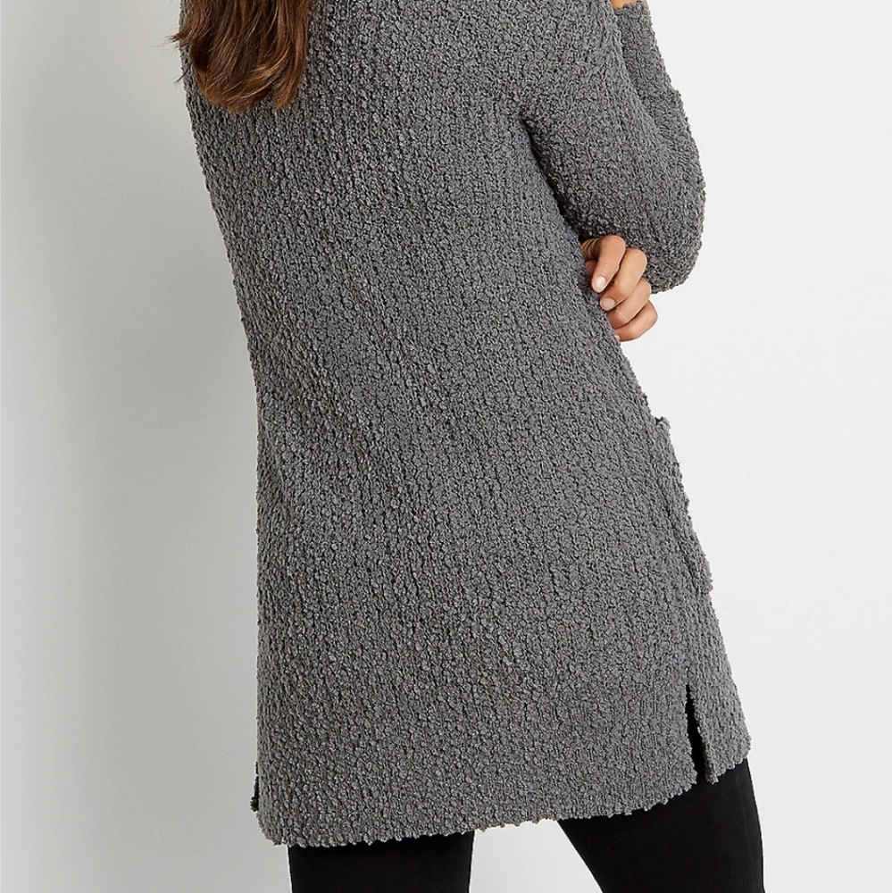 Solid Open Front Pocket Cardigan - image 4